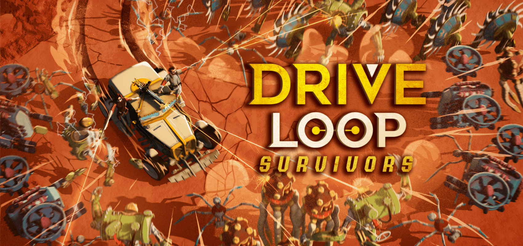 Driveloop: Survivors, the post-apocalyptic combat car survivor-like, is out now on Steam!