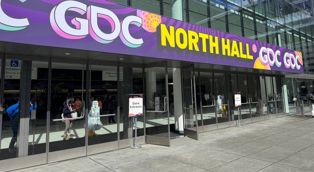 Mastering Game Trade Show PR: Exterior shot of the Game Developers Conference (GDC) North Hall entrance, illustrating a major B2B event location.
